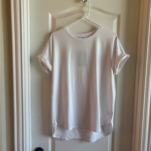 Crown & Ivy White Cuffed Sleeve Relaxed Tee